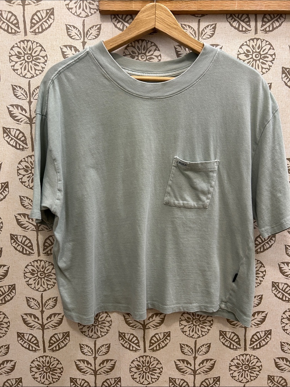 RVCA Women’s Sage Green Pocket Crew Tee